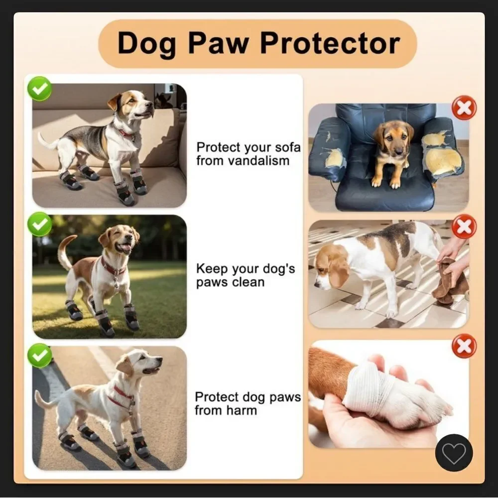 SlowTon Dog Shoes Paw Protection, Waterproof Non-Slip & Adjustable,Reflective 2